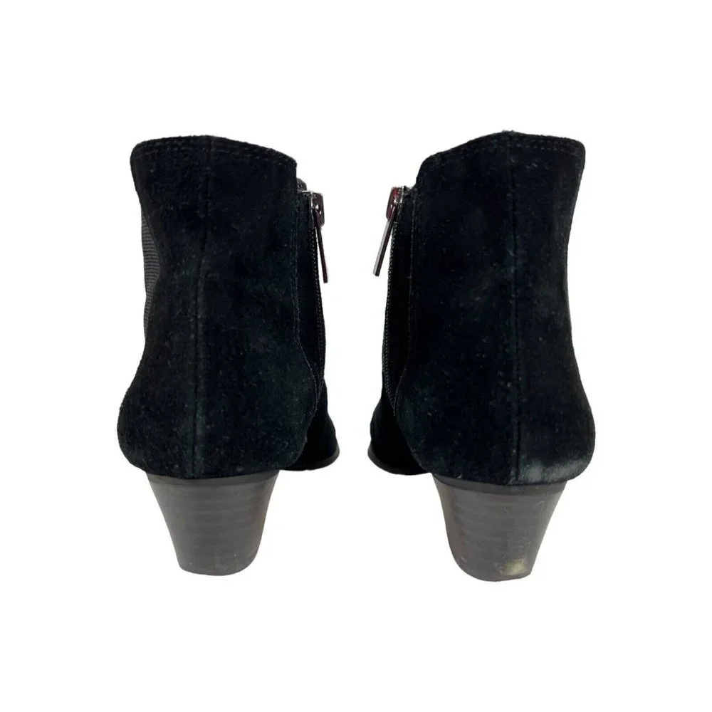 Vince Camuto Womens 7.5‎ Tricera Black Leather  Ankle  Booties Side Zip